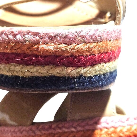 Spring Sandals Easter Kate Spade Women's Rainbow Wedge 7 Patent Leather Strap - Picture 4 of 12